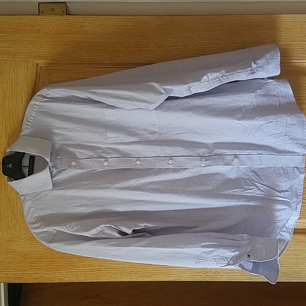 Tommy Hilfiger button down long sleeve dress shirt regular fit 16.5 Large